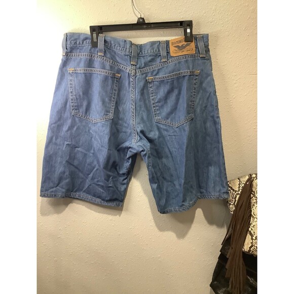 diamond gusset jean shorts men 34 nwot light wash 76153 - Picture 3 of 3